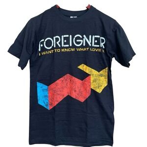 Foreigner TShirt Adult Small Black I Want To Know What Love Is Classic Band